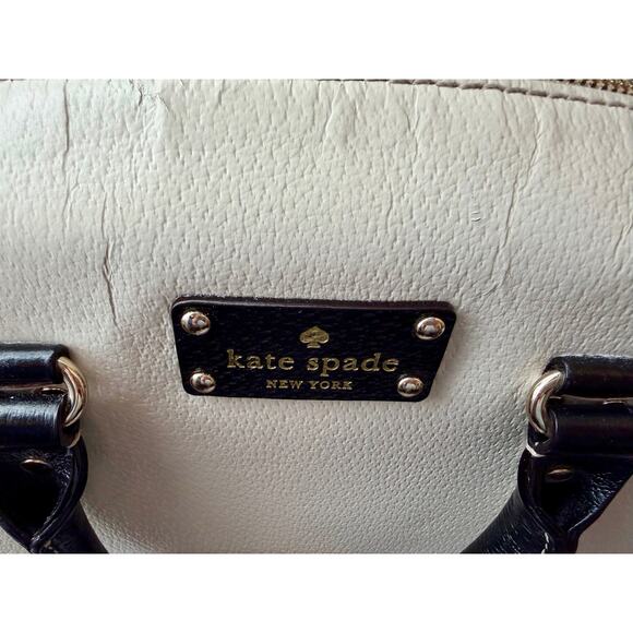 Kate Spade New York Black White Satchel Purse Handbag Shoulder Bag Polka Dot - Picture 12 of 16